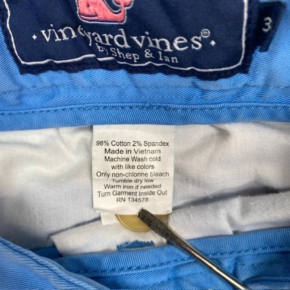 Vineyard Vines Mens 34 Breaker Shorts Blue‎ Stretch Cotton Chino 1H6027 SP20